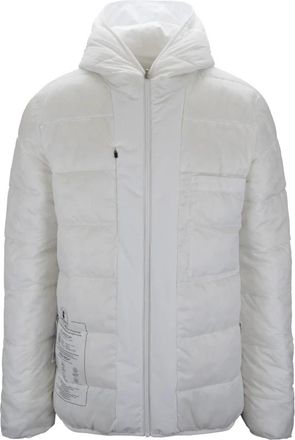 Save The Duck Omkeerbare heren gewatteerde jas met capuchon - Heren - Winterjassen - Wit - M - Polyester - Jassen