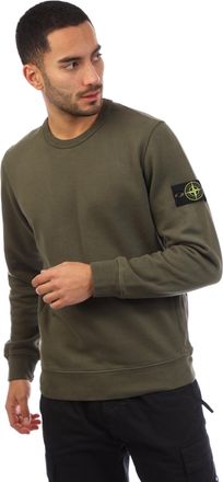 Stone Island Mens Crewneck Sweatshirt in Green Cotton - Size Small
