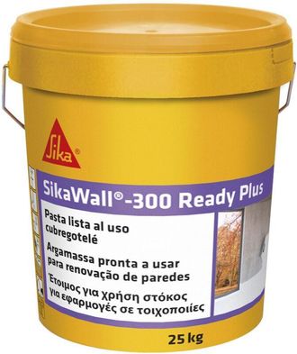 Sika Wall-300 Ready Plus, Masilla Acrylica Lista Para Usar Para Puenteo De Fisuras Y Peque&ntilde;as Reparaciones, Blanca, 25 Kg - Sika