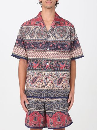 Valentino Mens Shirt Paisley Print - Brown Silk - Size EU 48 (Mens)