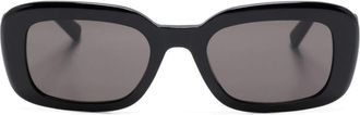Saint Laurent Eyewear logo-plaque rectangle-frame sunglasses - unisex - Acetate - One Size - Black