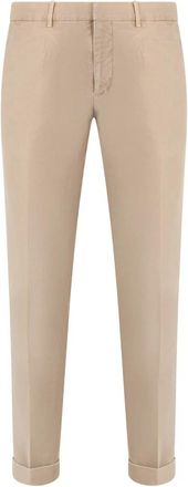 Moorer Slim Fit Broek Met Zakken - Heren - Chinos - Beige - M - Katoen - Broeken