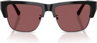 Ferrari 55mm Square Sunglasses in Black Shiny Red Black at Nordstrom