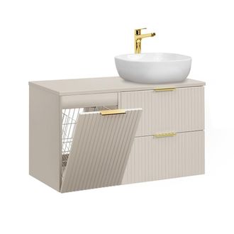 Petits Meubles Mueble lavabo cesto de ropa estratificado 100.8cm