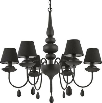 Ideal Lux Ideal Lux - Blanche - 6 Light Multi Arm Chandelier Black Finish, E14