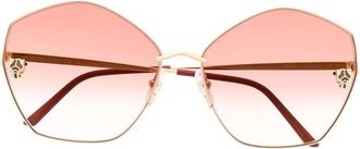 Cartier gradient oversize-frame sunglasses - women - Metal (Other) - 63 - Gold