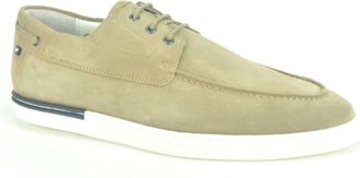 Floris Van Bommel Taupe Su&egrave;de Boot Schoen - Heren - Veterschoenen - Beige - 42 1/2 EU - Su&egrave;de - Schoenen