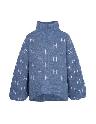 H&eacute;st Strickpullover H&Eacute;ST H&Eacute;ST Pullover FAM Sweater Short, Damen, Gr. XS, blau, Obermaterial: 49% Nylon NY. 35% Wolle mw. 13% Wolle WO. 3% Elasthan EL., Pul