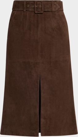 Veronica Beard Alexie Suede Midi Skirt