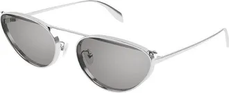 Alexander McQueen AM0424S004 Metal Frame Sunglasses - Silver