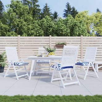 vidaXL Cuscini Per Sedia 4pz Bianco E Blu 50x50x7 Cm Tessuto Oxford - Vidaxl