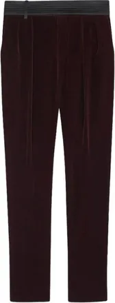 Saint Laurent Broeken, Heren, Rood, M, Katoen, Fluwelen Pantalons