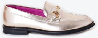 Vilagallo Womens Metallic Loafers In Gold