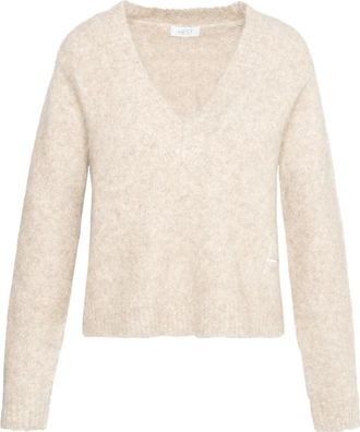 H&eacute;st Zachte V-hals Pernille Sweater - Dames - V-hals truien - Beige - S - Wol - Truien & Vesten