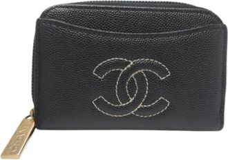 Chanel Pre-owned Wallets, female, Black, Size: ONE SIZE Pre-owned Leather Wallet