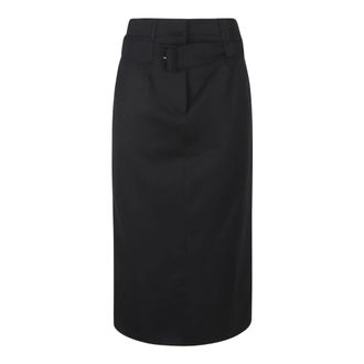 Simone Rocha Midi Skirts, female, Black, XS, Multi Belt Loop Kick Back Skirt