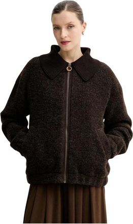 Sessun Jas met wol - Dames - Zomerjassen - Bruin - M - Wol - Jassen