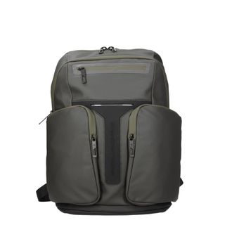 Piquadro Zaini E Tracolle Piquadro Da Uomo In Tessuto Verde/Grigio Scuro