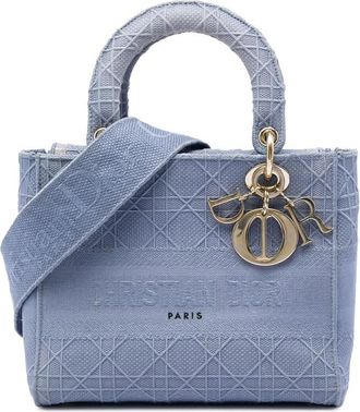 Dior Pre-owned Dior Medium Embroidered Canvas Cannage Lady D Lite Satchel Ladies E3BIXF993A6T26Q8