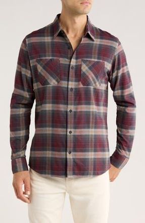 Travis Mathew Seamus Plaid Button-Up Flannel Shirt in Roan Rouge at Nordstrom Rack, Size Xx-Large