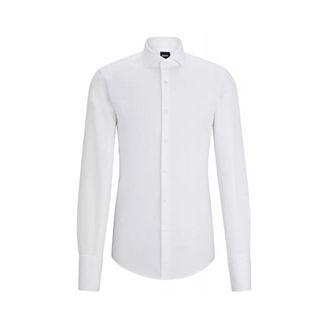 HUGO BOSS H-Hank Shirt - Heren - Zakelijke Overhemden - Wit - XL - Katoen - Overhemden