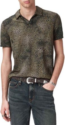 John Varvatos Perkins Johnny Collar Polo in Haze Grey at Nordstrom, Size Xx-Large