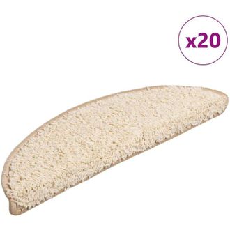 vidaXL vidaXL Tappetini per scale 20 pz 56x17x3 cm Crema Semicircolari