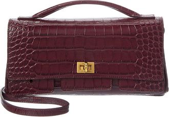 Balenciaga Croc-Embossed Shoulder Bag