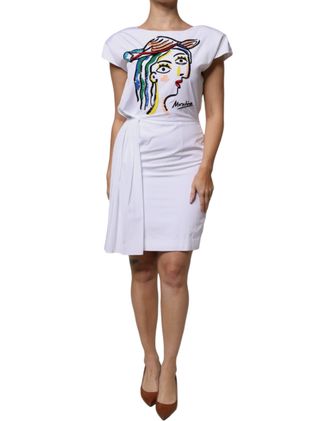 Moschino Printed Viscose Sheath Mini Womens Dress (Pre-Owned)