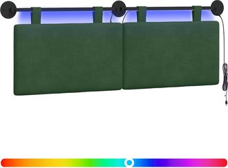 vidaXL Cabecero Colgante Verde Selva Tela De Pana Vidaxl