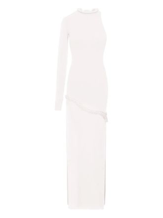 Manurí Candy asymmetrische maxi-jurk met gevlochten detail - Wit