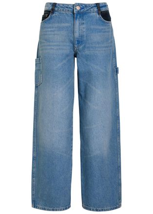 Damson Madder Drew Embroidered Relaxed Straight-leg Jeans - Denim - 12 (UK12 / M)