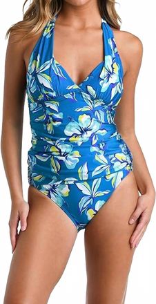 La Blanca Womens Fiji Tropics Halter Tankini In Ocean