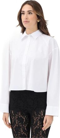 Calvin Klein Jeans Cropped Shirt - Dames - Overhemden - Wit - M - Leer - Overhemden