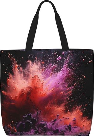 Generic Powder Tote Bag Lightweight Shopper Bag Foldable Grocery Bags For Ladies Picnic Yoga