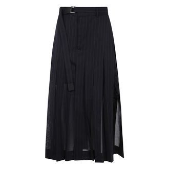 sacai Dames, Rokken, Zwart, Maat: M Voile