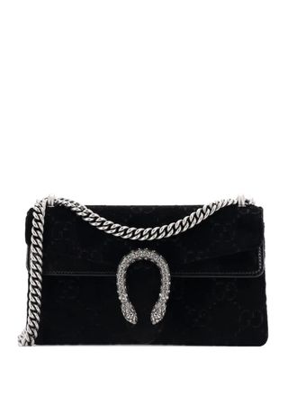 Gucci Dionysus Bag GG Velvet with Crystal Embellished Metal Small crossbody bag - Zwart