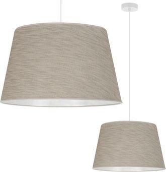 OEM L&aacute;mpara Colgante, Cono De Lino, Blanco, 1 Plano, Pantalla Beige, L05 44cm
