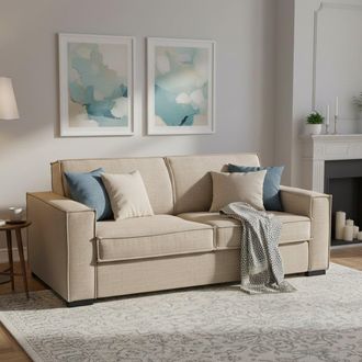 Talamo Italia Talamo Italia Sofa Cama Giuliana, Sof&aacute; De 2 Plazas, 100% Made In Italy, Sof&aacute; De Sal&oacute;n Con Apertura Giratoria, En Tela Acolchada, Con Reposabrazos Est&aacute;