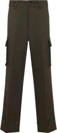 Valentino Straight Trousers, male, Green, Size: XL Military Green Cotton Cargo Pants