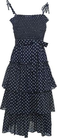 Tory Burch Abito midi a pois 2023 - Blu