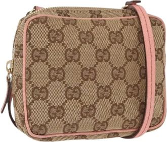 Gucci Pre-owned Cross Body Bags, female, Beige, Size: ONE SIZE Pre-owned Canvas Cross Body Bag