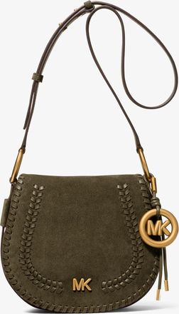 Michael Kors Josie Medium Whipstitched Suede Saddle Bag