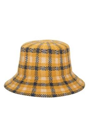 San Diego Hat Company Knit Checkered Bucket Hat in Mustard at Nordstrom Rack