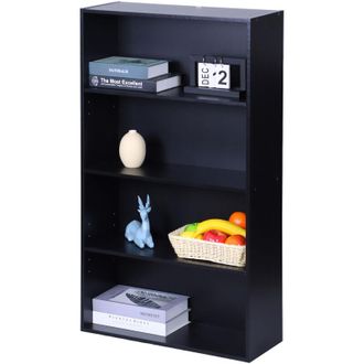 Relaxdays Relaxdays bookcase, HxWxD: 108 x 60 x 24 cm, 4 compartments, adjustable shelves, free-standing living room shelf, white