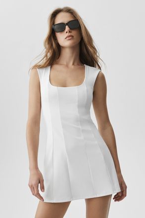 Alo Softsculpt Desire Tennis Dress in White, Size: Medium