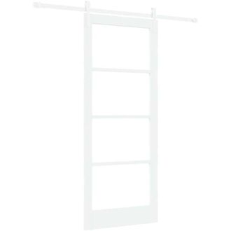 vidaXL Puerta Deslizante Manual Blanco 83 X 202 Cm Madera Y Metal