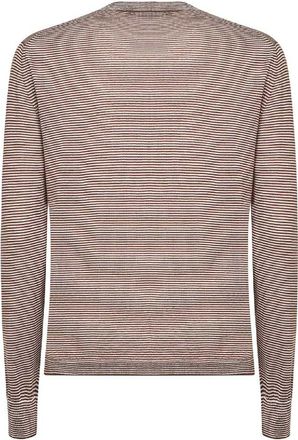 Blanca Vita Womens Cardigan Brown Striped Knit Virgin Wool Cardigans Sweater