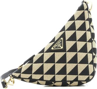 Prada Symbole Triangle Bag Jacquard Mini shoulder bag - Zwart