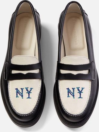 Duke + Dexter Duke + Dexter, Womens Wilde NY Black + White Penny Loafer - Womens, Size 3